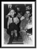 Close-up of mother & 5 kids in audience Classic, Antique Print