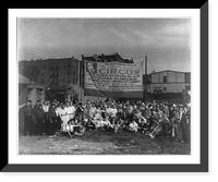 Group portr. of circus troupe under WPA banner, Historic Reproduction