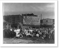 Group portr. of circus troupe under WPA banner, Historic Reproduction