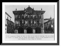 Facade of palace of Senor de Onate in Guipuzcoa, Spain, Vintage Poster