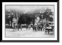 Historic Framed Print, Ohio - arrival of National Guard soldiers at State House yard, Columbus, 1910 - street railroad strike,  17-7/8" x 21-7/8"