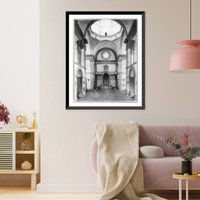 Cortona, Italy - Church of S. Maria delle Grazie al Calcinaio - Interior, Antique Poster