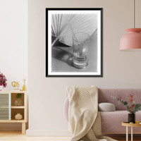 Glass and palm leaf fan, Antique Wall Art