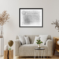 Historic Framed Print, Alexander Hamilton - commission as Treasury Secretary with George Washington signature,  17-7/8" x 21-7/8"