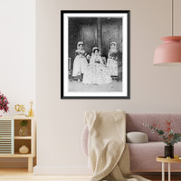 Historic Framed Print, Costumes of ladies in Knickerbocker Kitchen,  17-7/8" x 21-7/8"