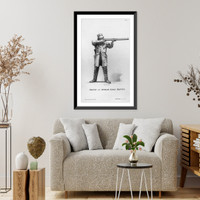 Historic Framed Print, Position at offhand rifle practice,  17-7/8" x 21-7/8"