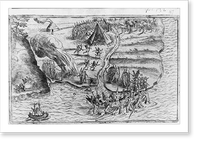 2 illus. of warfare of Canadian Indians Classic, Antique Print