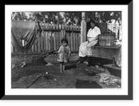 Historic Framed Print, Alma Crosien, three-year-old daughter of Mrs. CoRa Croslen, of Baltimore. Both work in the Barataria Canning Company. The mother said, I'm learnin' her the trade." Location: Biloxi,  Mississippi." - 2,  17-7/8" x 21-7/8"