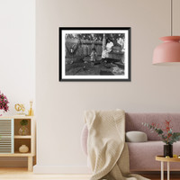 Historic Framed Print, Alma Crosien, three-year-old daughter of Mrs. CoRa Croslen, of Baltimore. Both work in the Barataria Canning Company. The mother said, I'm learnin' her the trade." Location: Biloxi,  Mississippi." - 2,  17-7/8" x 21-7/8"
