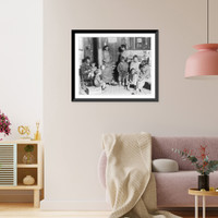 Grandpap takes care of the babies - A family of share croppers, typical of thousands taken care of by the Red Cross, because the Drought ruined their crops, Vintage Print