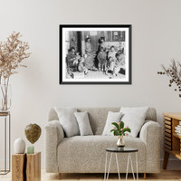 Grandpap takes care of the babies - A family of share croppers, typical of thousands taken care of by the Red Cross, because the Drought ruined their crops, Vintage Print