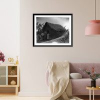 Puerto Rico: Hut with 3 children and 2 parents Classic, Vintage Poster