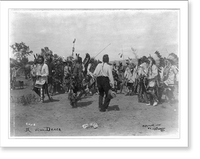 Historic Framed Print, A war dance on Crow Agency, Montana,  17-7/8" x 21-7/8"