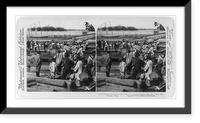 Historic Framed Print, Native christians fleeing from the Boxers" - Chinese refugees being taken away from Tientsin,  China",  17-7/8" x 21-7/8"