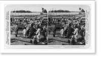 Historic Framed Print, Native christians fleeing from the Boxers" - Chinese refugees being taken away from Tientsin,  China",  17-7/8" x 21-7/8"