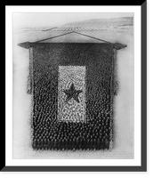 10,000 men of the 164th Depot Brigade, Camp Funston, near Fort Riley, Kansas, on polo field, in formation of the Living Service Flag, Antique Poster