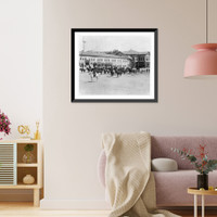 Historic Framed Print, [View of a mobile battery of artillery during the parade at the artillery school (Imperial School of Artillery)].Abdullah Fr&egrave;res, Constantinople.,  17-7/8" x 21-7/8"