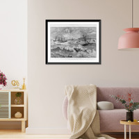 Historic Framed Print, The Hurricane at Samoa on the morning of March 16,  17-7/8" x 21-7/8"