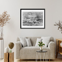 Historic Framed Print, The Hurricane at Samoa on the morning of March 16,  17-7/8" x 21-7/8"