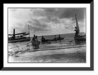 Workmen retrieving the Wrecked Langley airplane from the Potomac River, Quantico, Virginia, Antique Wall Art