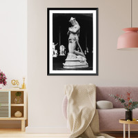 Historic Framed Print, [Statue by Emmanuel Fr&eacute;miet, of Joan of Arc, full lgth., kneeling, facing left; in armor, praying],  17-7/8" x 21-7/8"