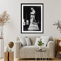 Historic Framed Print, [Statue by Emmanuel Fr&eacute;miet, of Joan of Arc, full lgth., kneeling, facing left; in armor, praying],  17-7/8" x 21-7/8"