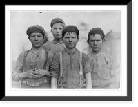 Historic Framed Print, Some doffer boys, Macon, Ga. Location: Macon, Georgia.,  17-7/8" x 21-7/8"