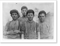 Historic Framed Print, Some doffer boys, Macon, Ga. Location: Macon, Georgia.,  17-7/8" x 21-7/8"