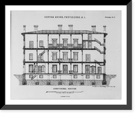 Government building (Custom House, Post Office, and Court Room"), Broad Street and Long Wharf Street, Providence, Rhode Island. Longitudinal section" Classic, Antique Wall Art