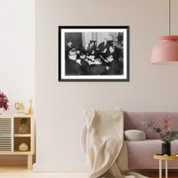 Historic Framed Print, Giving out the latest dope on the debt situation,  17-7/8" x 21-7/8"