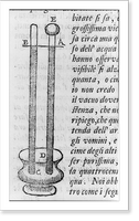 Diagram of an early barometer or measuring device, Vintage Poster