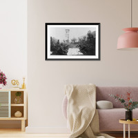 Historic Framed Print, [The Italian Front: Improvised luncheon on other side of Piave River],  17-7/8" x 21-7/8"