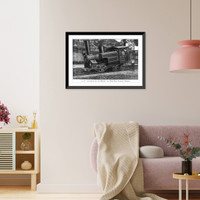 Historic Framed Print, Locomotive for the Manitou and Pike's Peak Railroad, Colorado,  17-7/8" x 21-7/8"