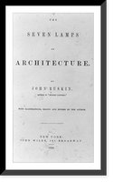 Title page of The Seven Lamps of Architecture, by John Ruskin (1849), Historic Print