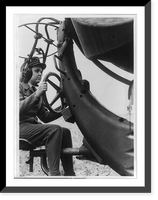 Woman of the German antiaircraft auxilliary operating sound locator, Historic Print