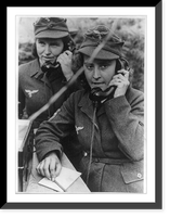 Two women of the German antiaircraft gun auxilliary operating field telephones - 2, Antique Print