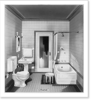 Sketch for bathroom for typical U.S. home Classic, Vintage Poster