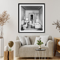 Sketch for bathroom for typical U.S. home Classic, Vintage Poster