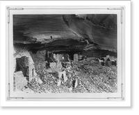 Ruins in mummy cave, Canon del Muerte, Arizona, Antique Print