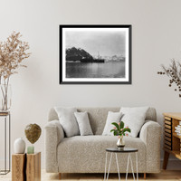 Ship, GEORGE W. ELDER, in ice on bay with mountains behind, Alaska or the Aleutian Islands, Vintage Print