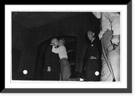 Clare Boothe hugging man in scene from unidentified stage play, Vintage Poster