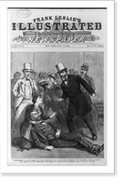 Washington, D.C. - the attack on the President's James Garfield's life - Mrs. Smith supporting the president while awaiting the arrival of the ambulance, Vintage Wall Art