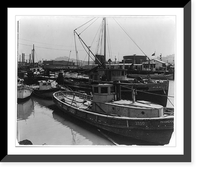 Fleet of rum craft confiscated by Customs Service, lying at Government dock at San Fracisco, Vintage Poster