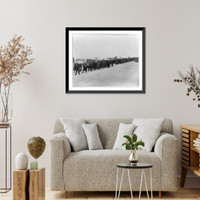 Historic Framed Print, Hunger marchers" advance on Washington",  17-7/8" x 21-7/8"