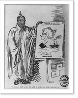 Anti-German cartoon concerning the U-Boat sinking of the Steamer SUSSEX in 1916, Vintage Wall Art