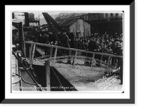 General Pershing boarding ship and saluting leaves shores of France, Vintage Poster