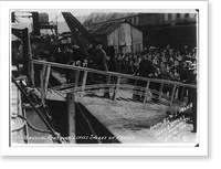 General Pershing boarding ship and saluting leaves shores of France, Vintage Poster