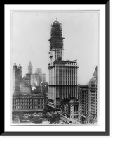 Historic Framed Print, [Bird's-eye views of Woolworth Bldg. under construction, New York City : June 22, 1912],  17-7/8" x 21-7/8"