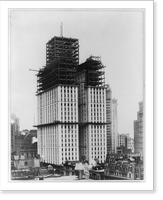 Historic Framed Print, [Bird's-eye view of Woolworth Bldg. under construction, New York City],  17-7/8" x 21-7/8"