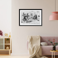 Historic Framed Print, Barber's shop - D__n,  d__n,  the author & publisher I say!"",  17-7/8" x 21-7/8"